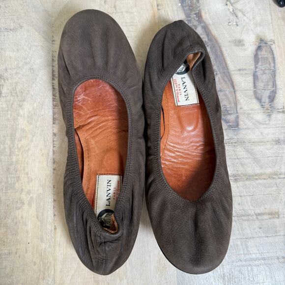 Lanvin Brown Leather Ballet Flats | Made in Italy | Size 37 | - Picture 4 of 5